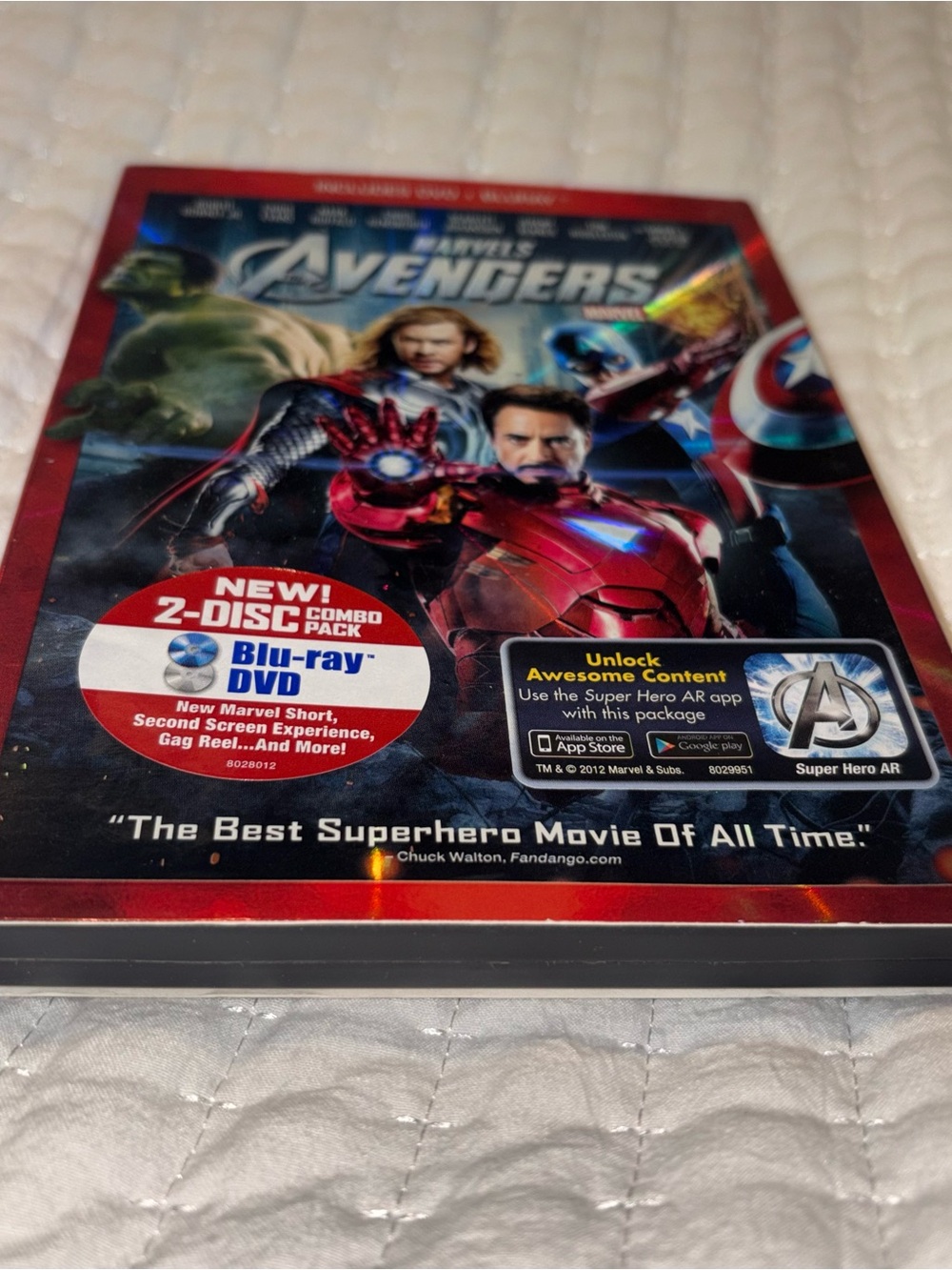 Marvel Avengers Blu-ray + DVD Combo Pack Red & Blue Cover